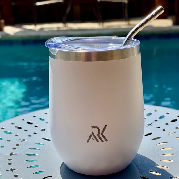 CUSTOM : “Wine Lovers Age Well” Engraved Wine Tumbler 12oz + Straw - Picture 2 of 3